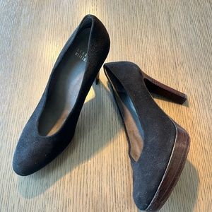 Stuart Weitzman Black Suede Platform Pump